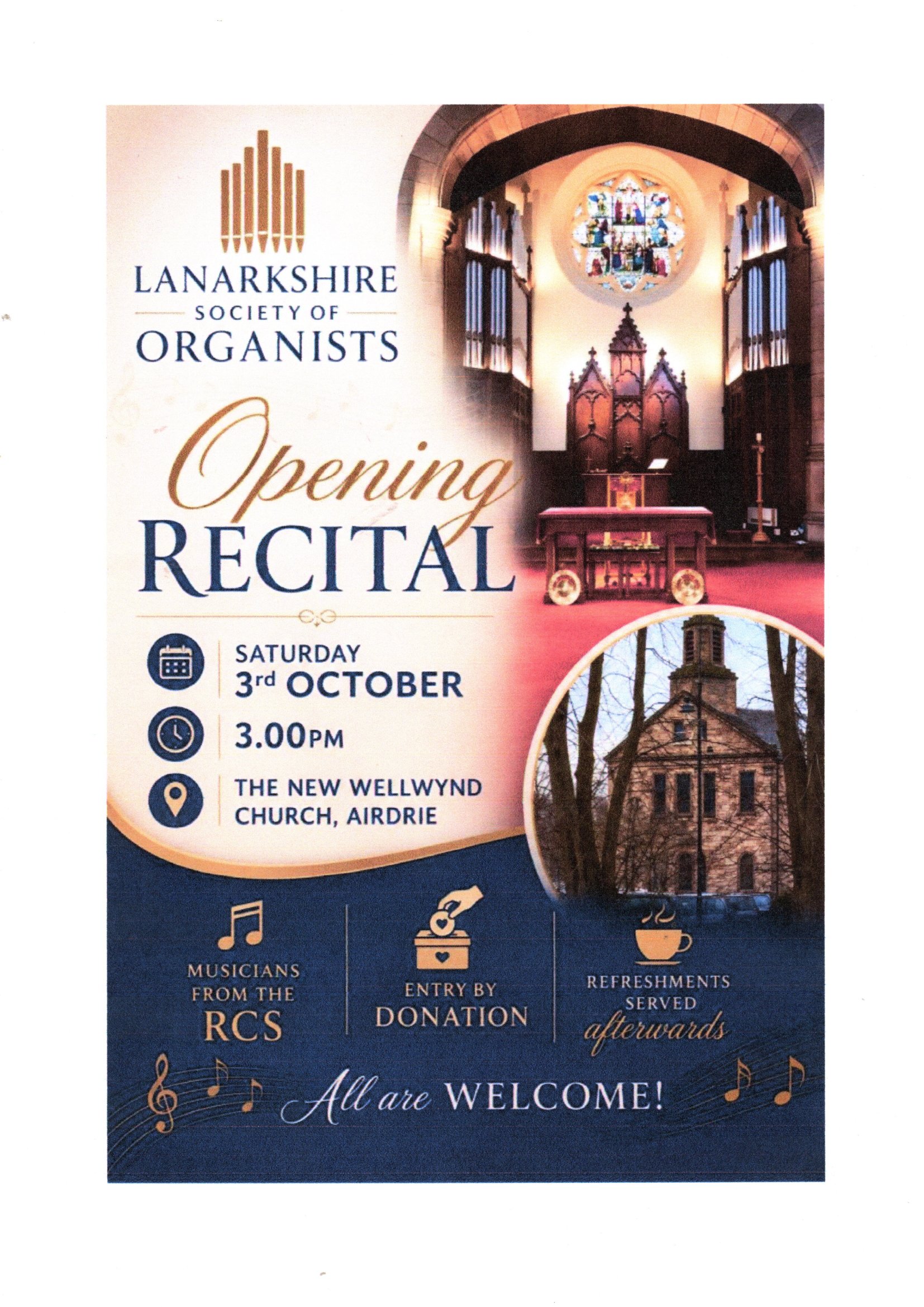 Lanarkshire Society of Organists - Opening Recital - Saturday 3rd October 2026 